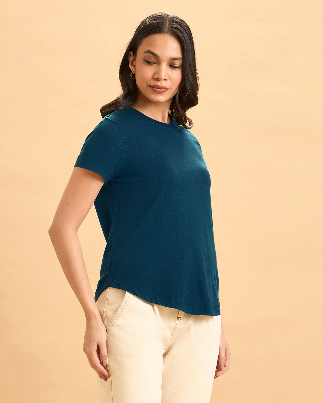Teal Bamboo Crew Neck