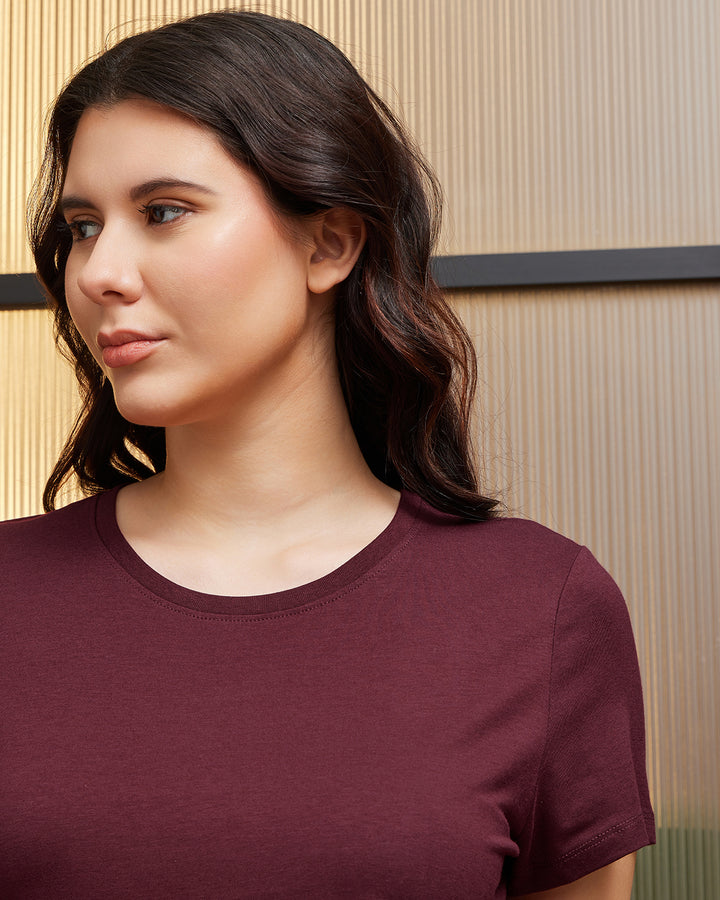 Cranberry Bamboo Crew Neck
