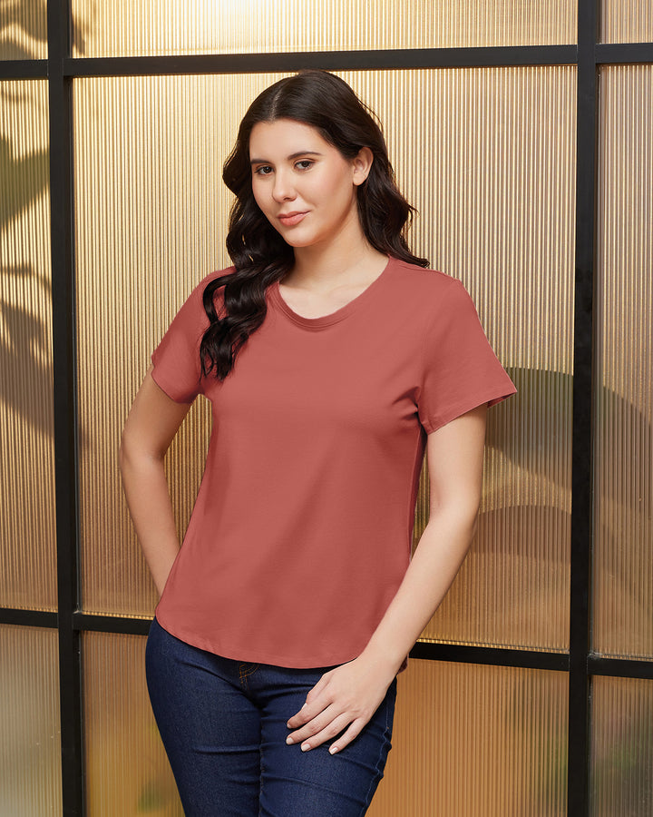 Dusky Rust Bamboo Crew Neck