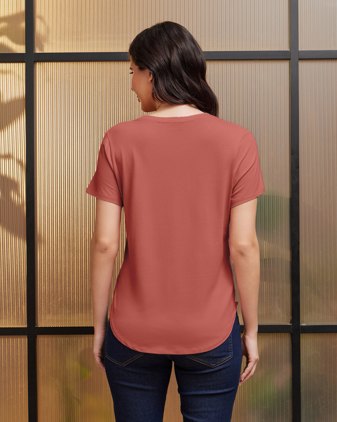 Dusky Rust Bamboo Crew Neck