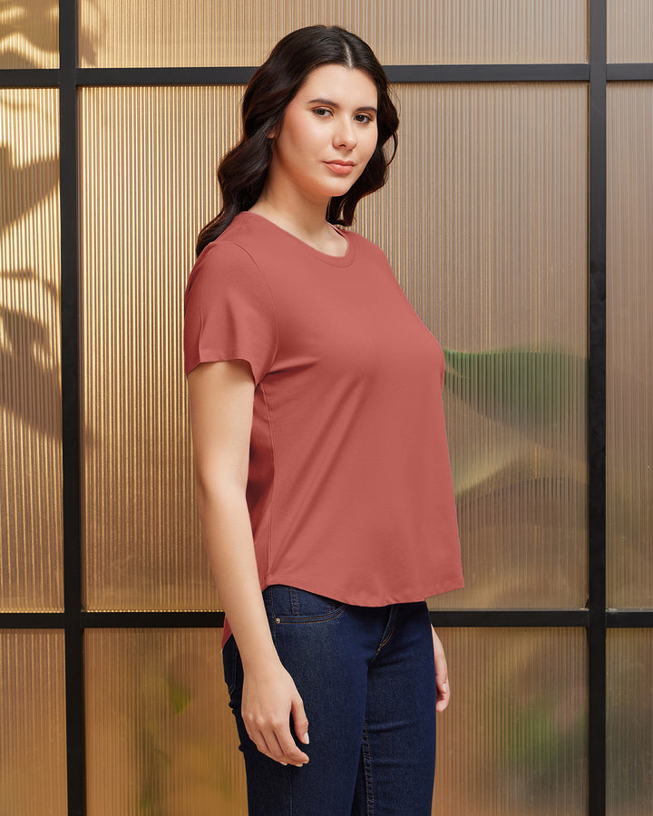 Dusky Rust Bamboo Crew Neck