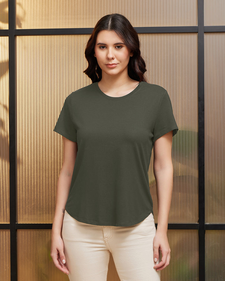 Muted Moss Bamboo Crew Neck