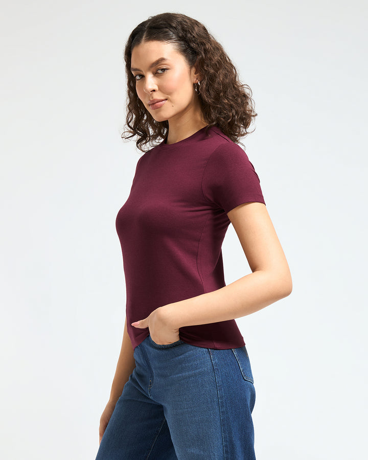 Bamboo Classic Crew - Cranberry
