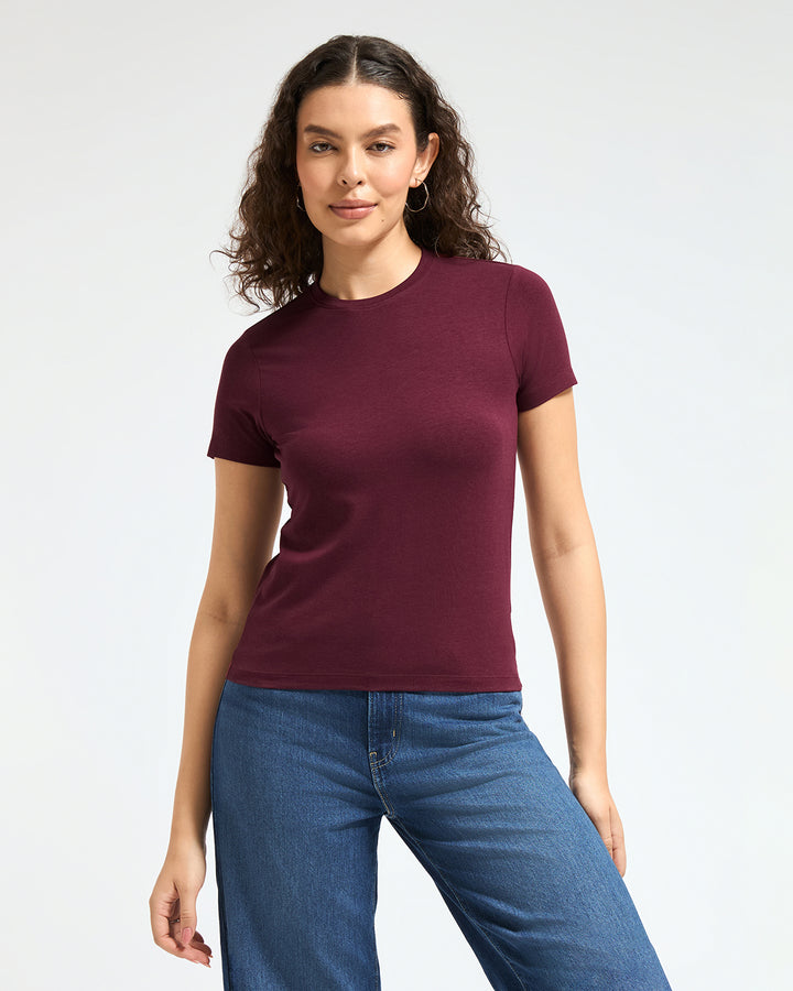Bamboo Classic Crew - Cranberry