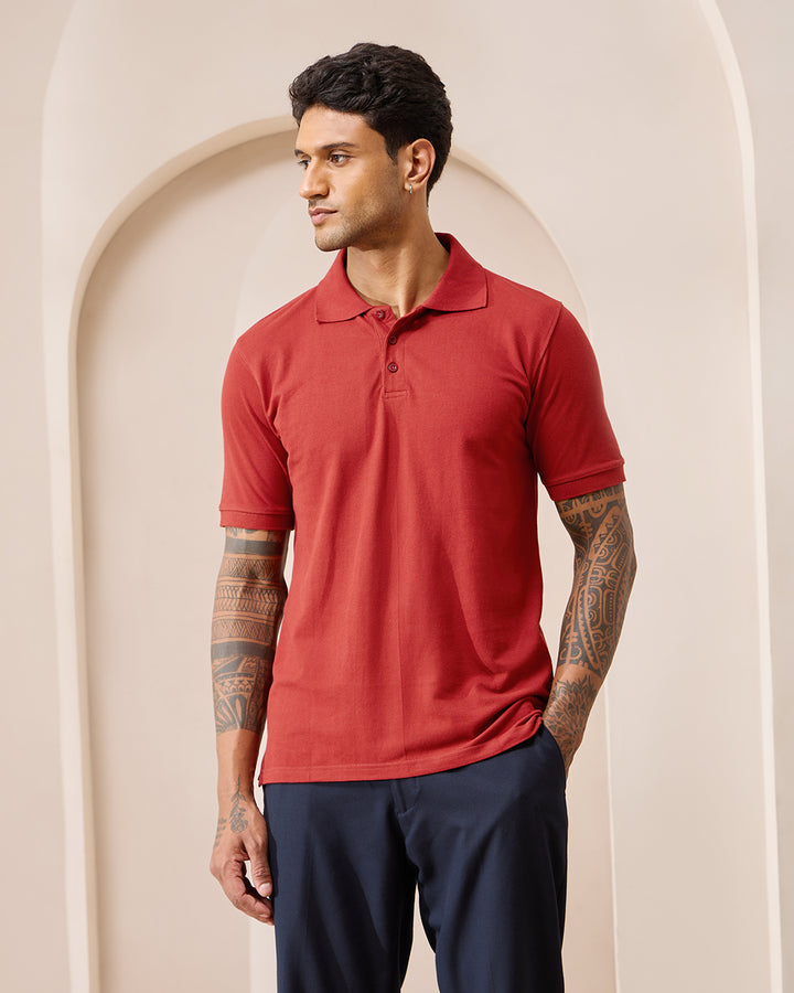 Brick Red Luxe Polo