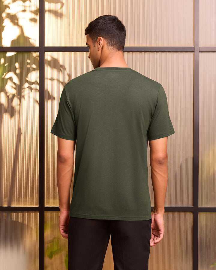 Camo Olive Bamboo Crew Neck