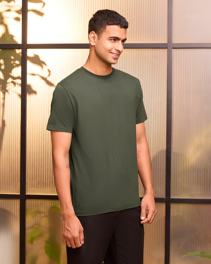 Camo Olive Bamboo Crew Neck