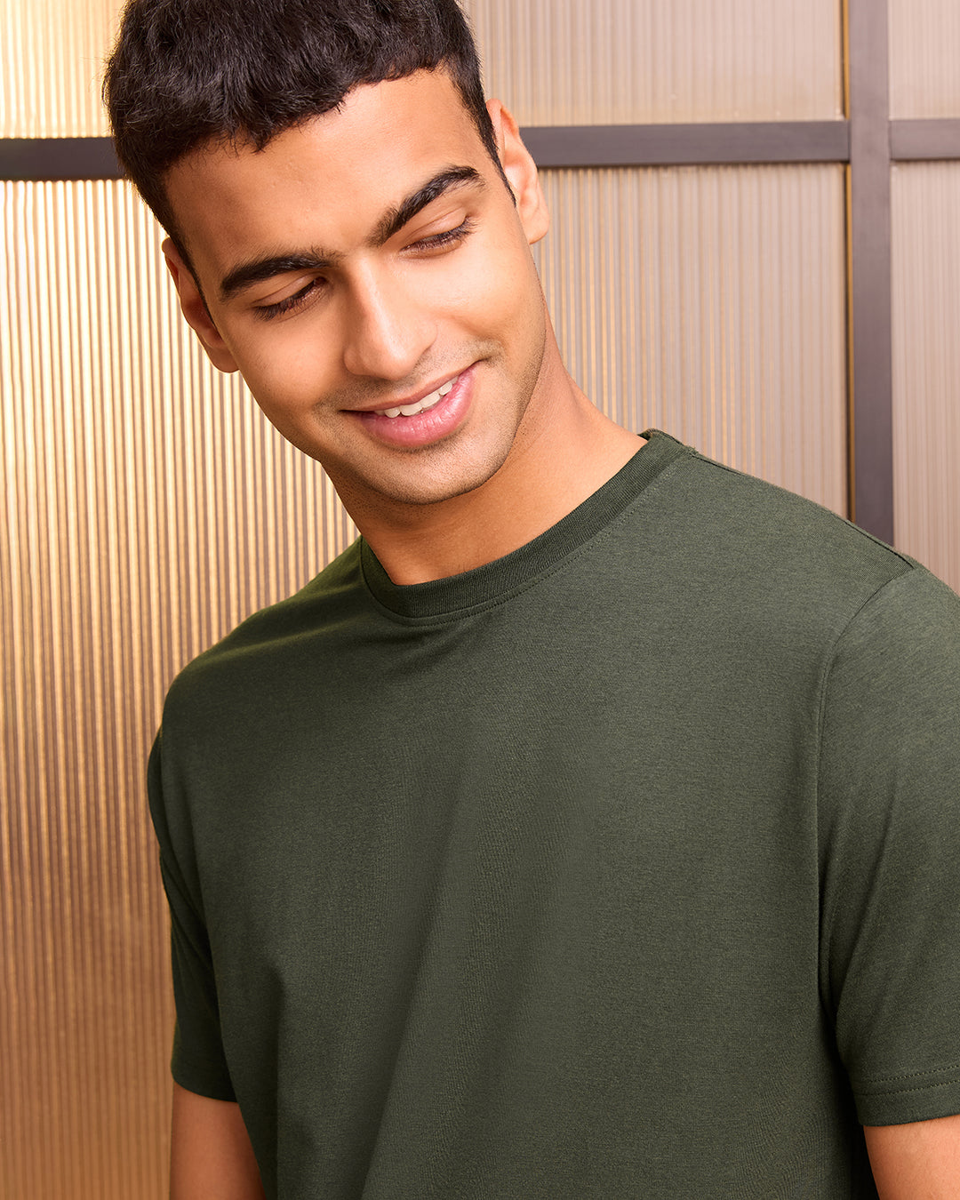Camo Olive Bamboo Crew Neck