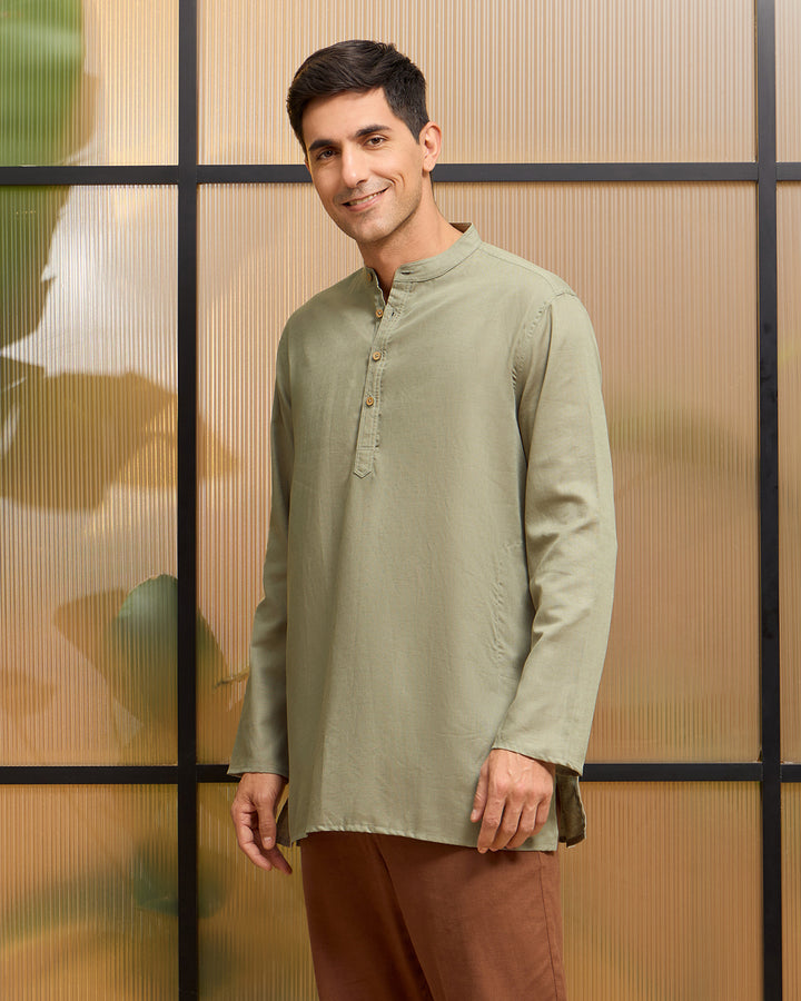 Silver Linen Kurta