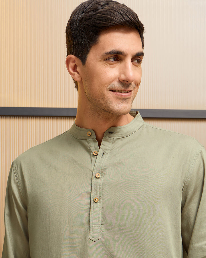 Silver Linen Kurta