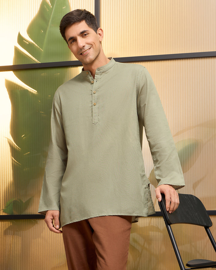 Silver Linen Kurta