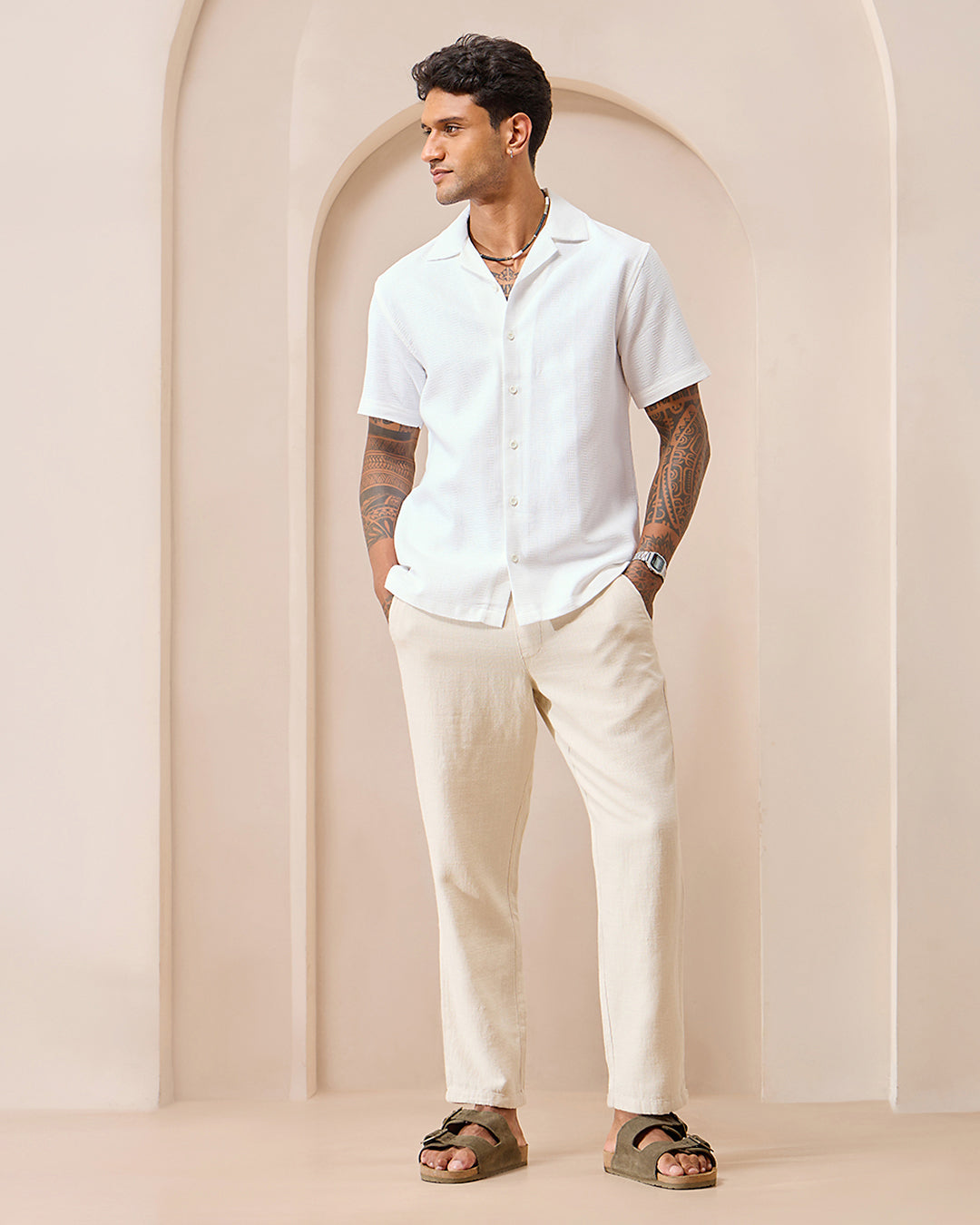 Frost White - Cuban Collar Shirt