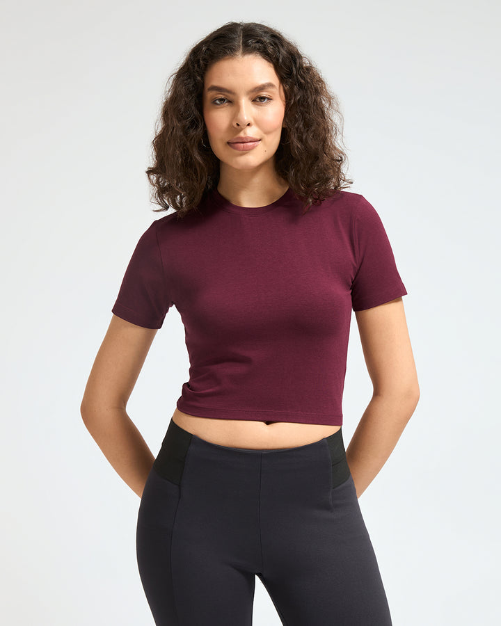 Bamboo Crop Top - Cranberry