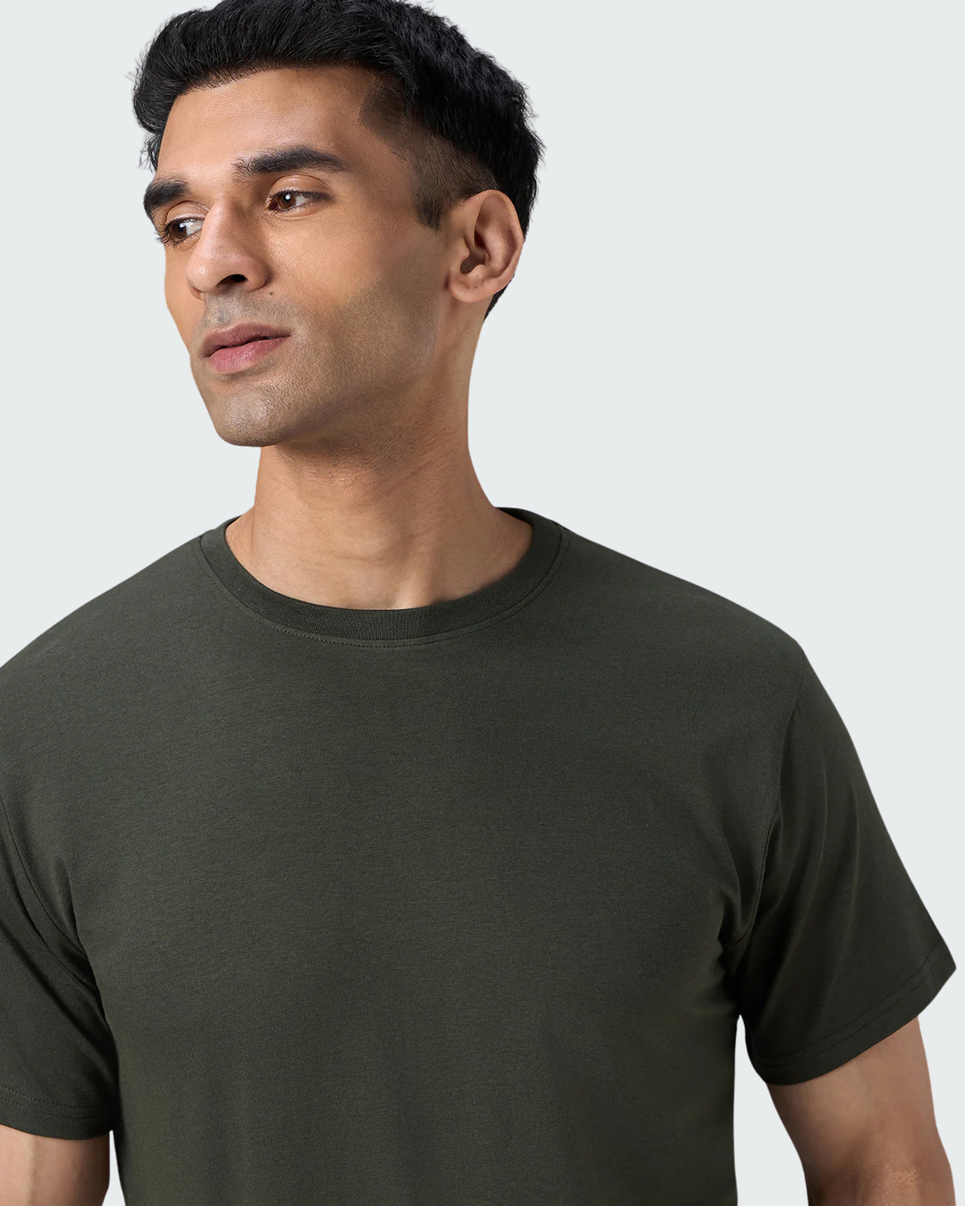 Bamboo Crew Neck - Camo Olive