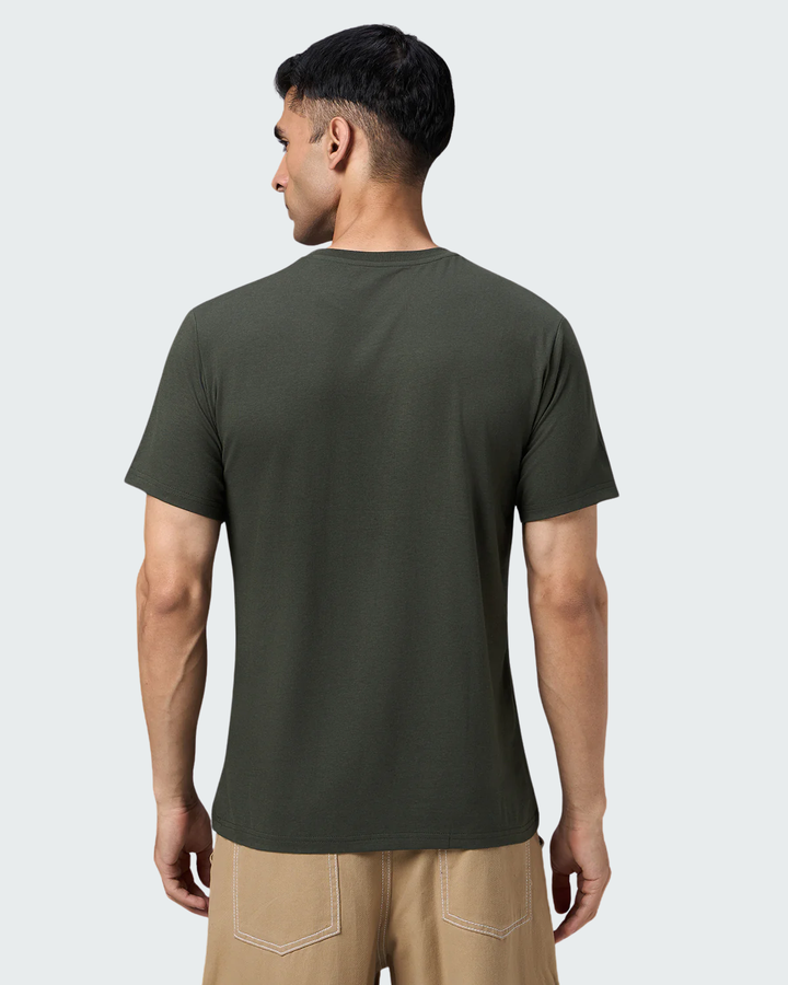 Bamboo Crew Neck - Camo Olive