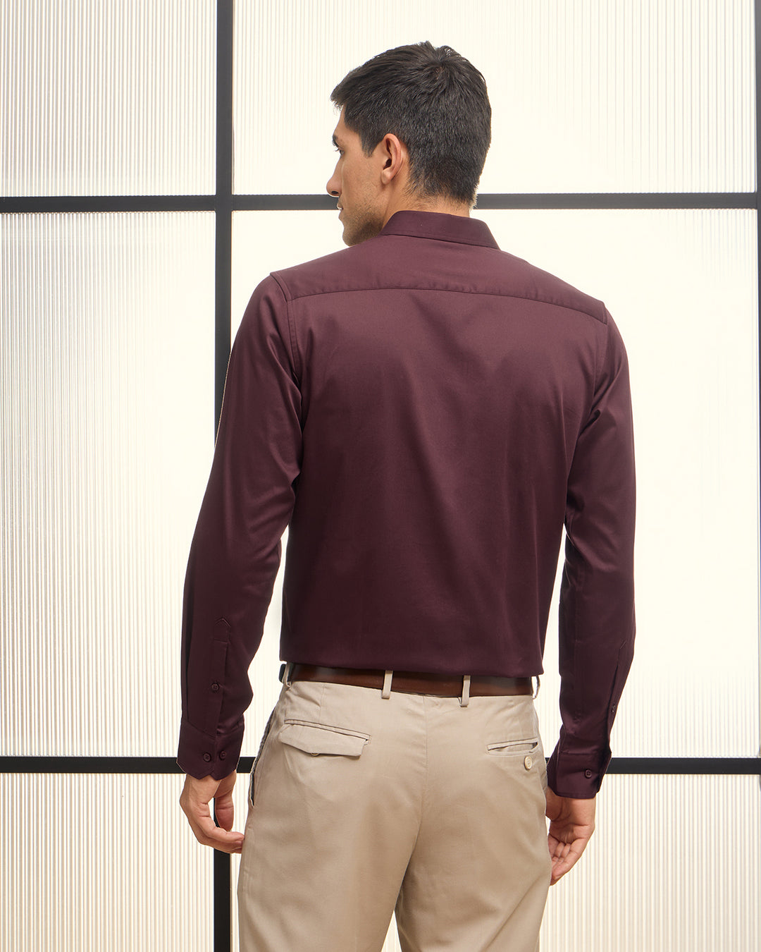 Cabernet - Satin Stretch Fit Shirt