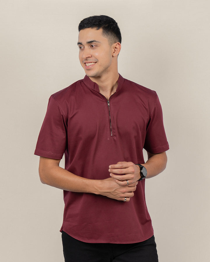 Modern stylish zipper front shirt for men, Stylish and functional zipper front shirt for men, combining modern design with comfort.
