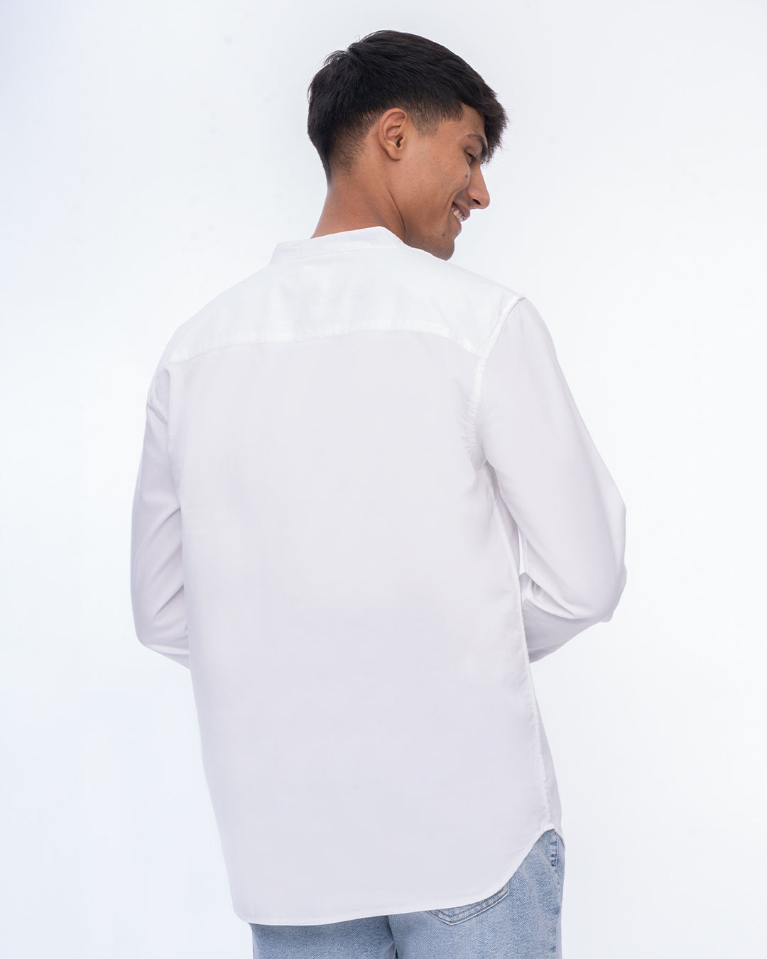 Comfortable white short kurta for men, ideal for casual and festive wear