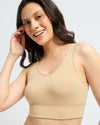 Bamboo Wireless Padded Lounge Bra - Beige