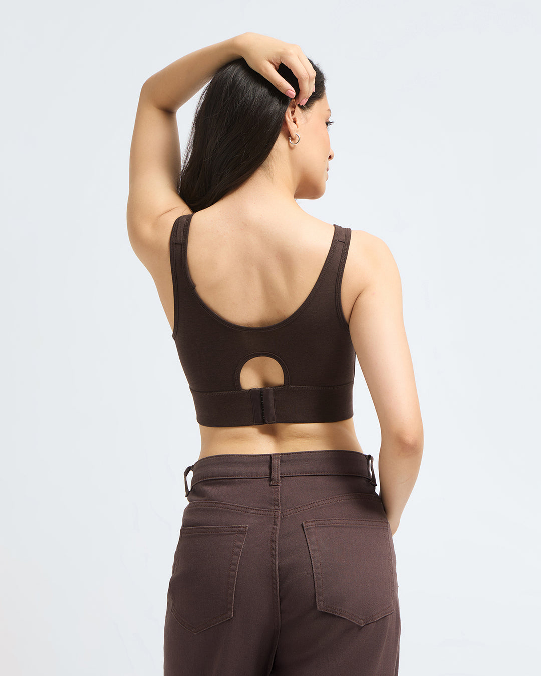 Bamboo Wireless Padded Lounge Bra - Choco Luxe