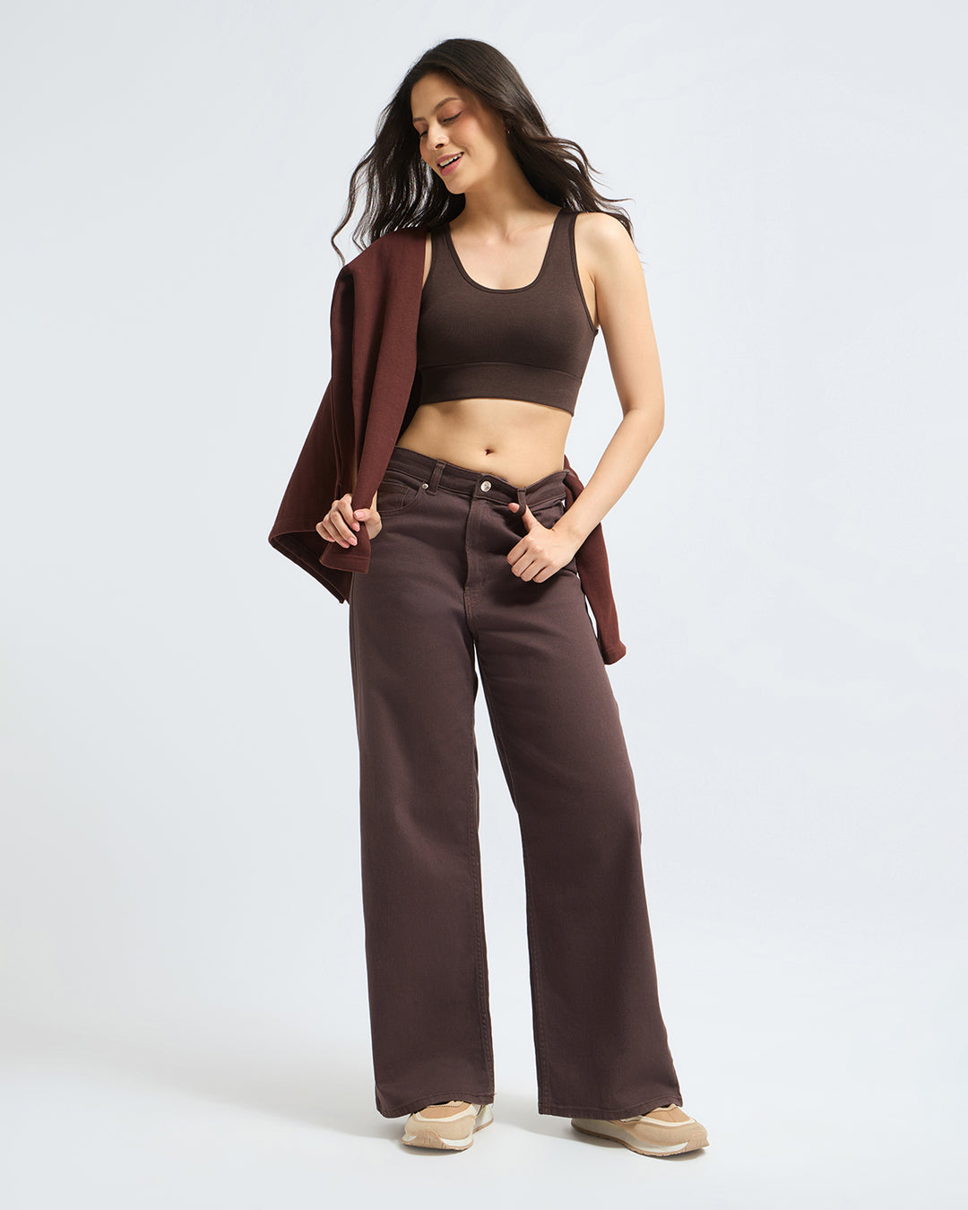 Bamboo Wireless Padded Lounge Bra - Choco Luxe