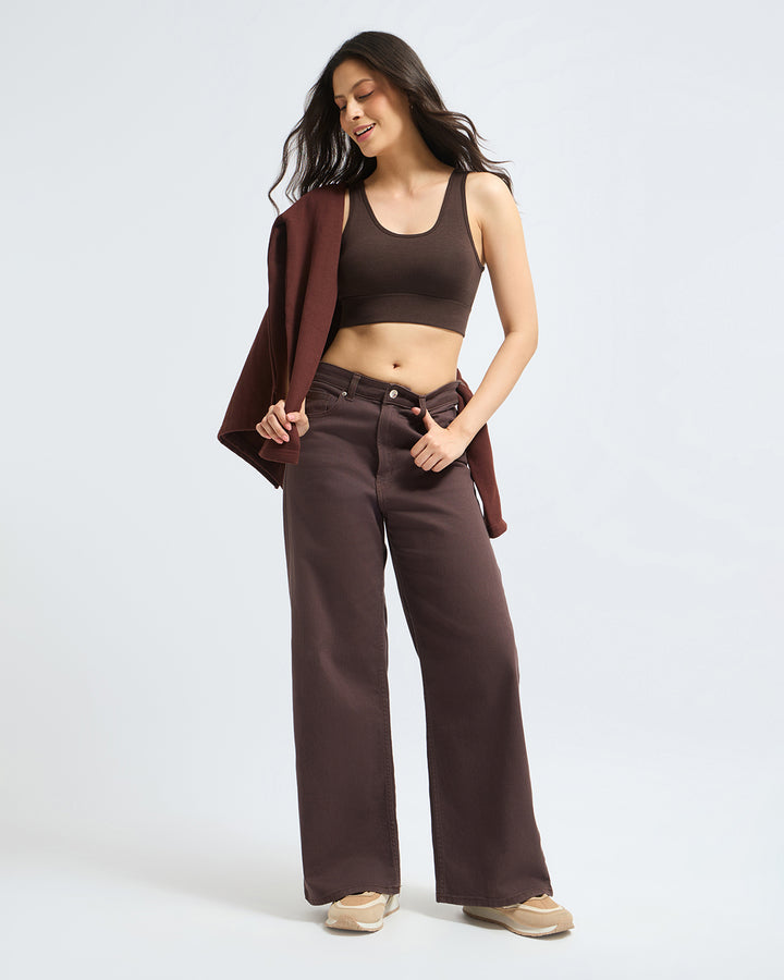 Bamboo Wireless Padded Lounge Bra - Choco Luxe