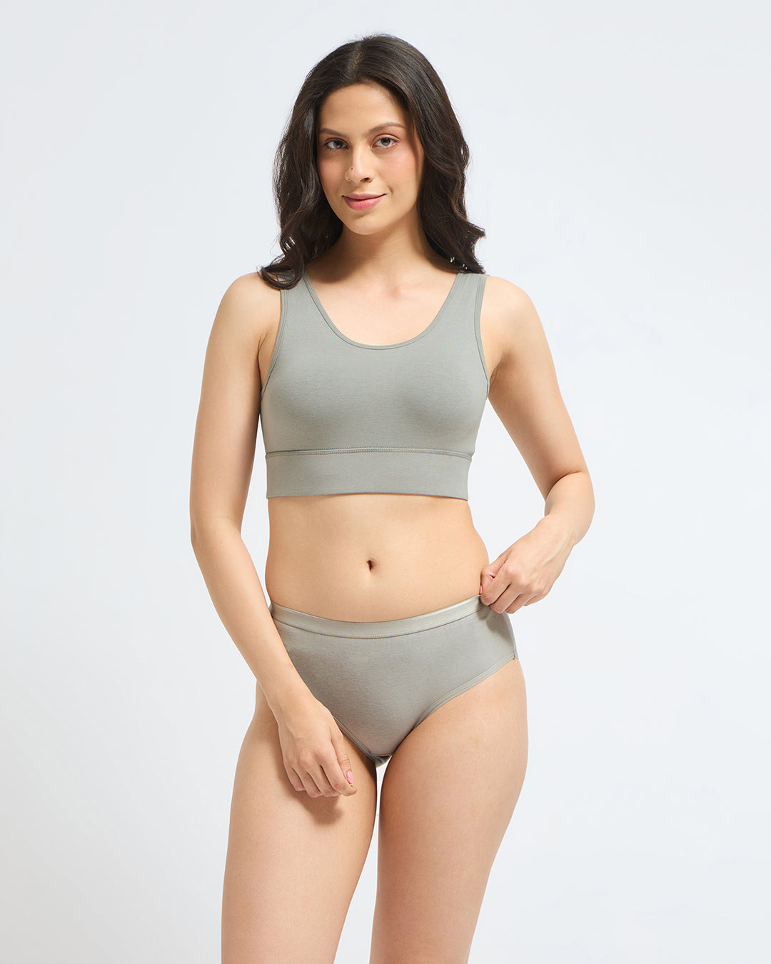Bamboo Wireless Padded Lounge Bra - Clay