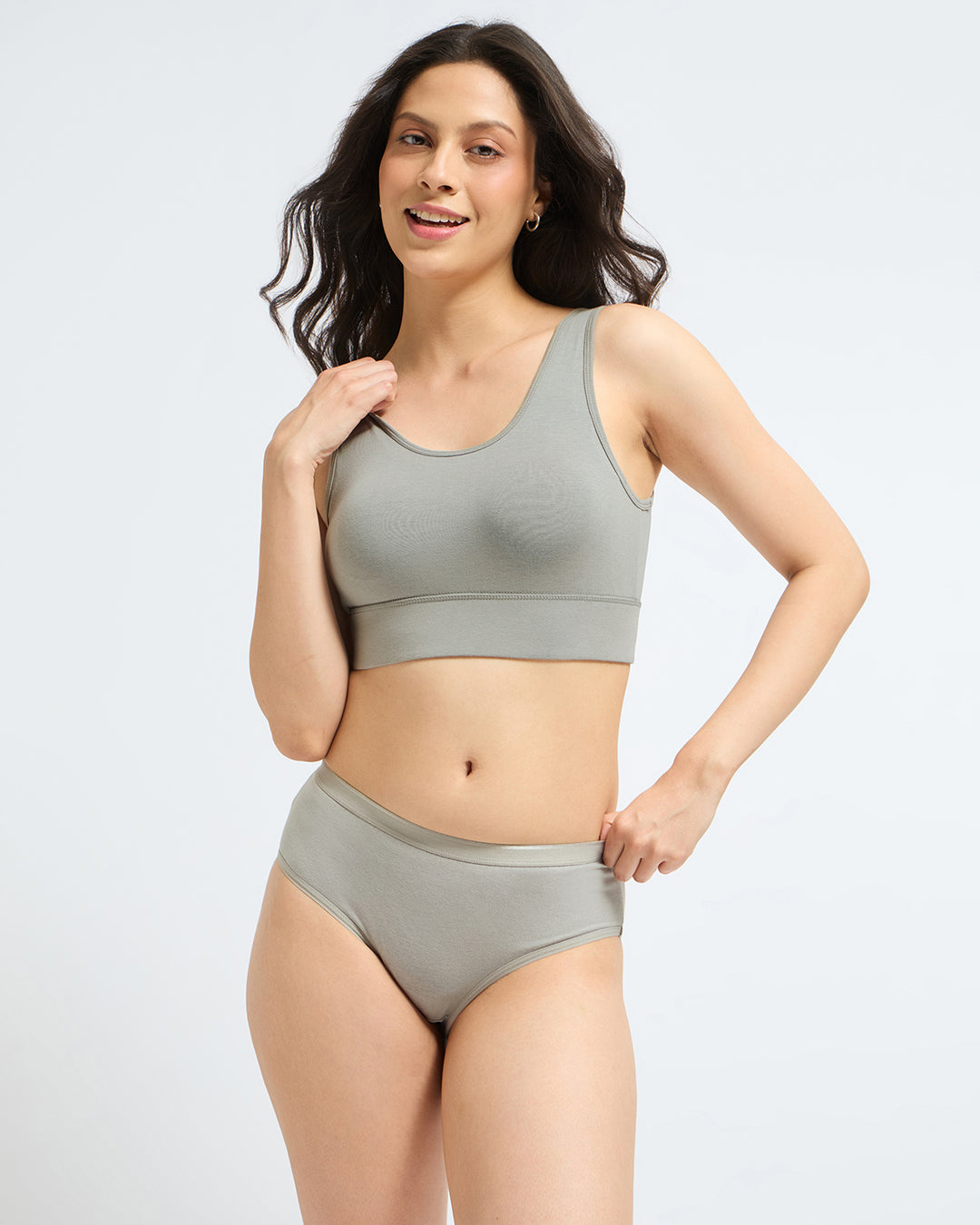 Bamboo Wireless Padded Lounge Bra - Clay