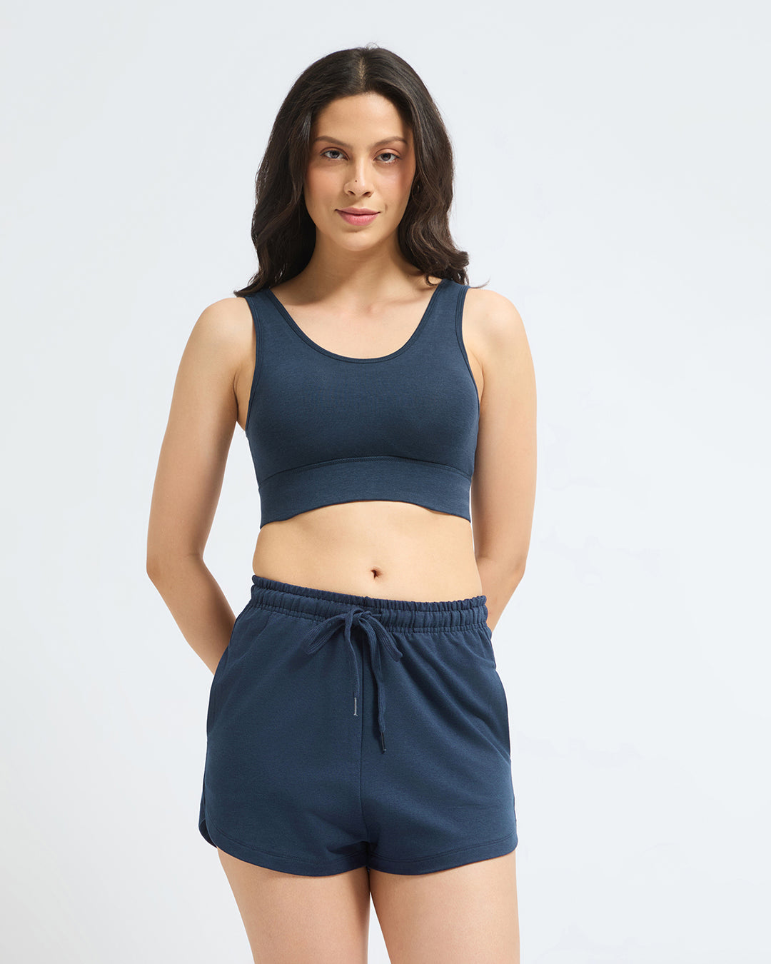 Bamboo Wireless Padded Lounge Bra - Sapphire