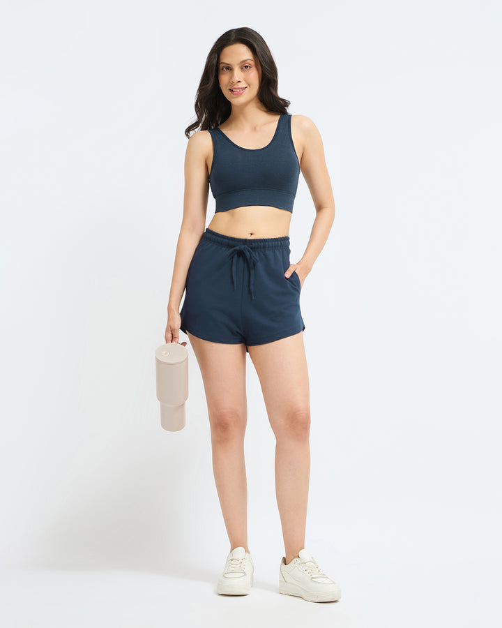 Bamboo Wireless Padded Lounge Bra - Sapphire