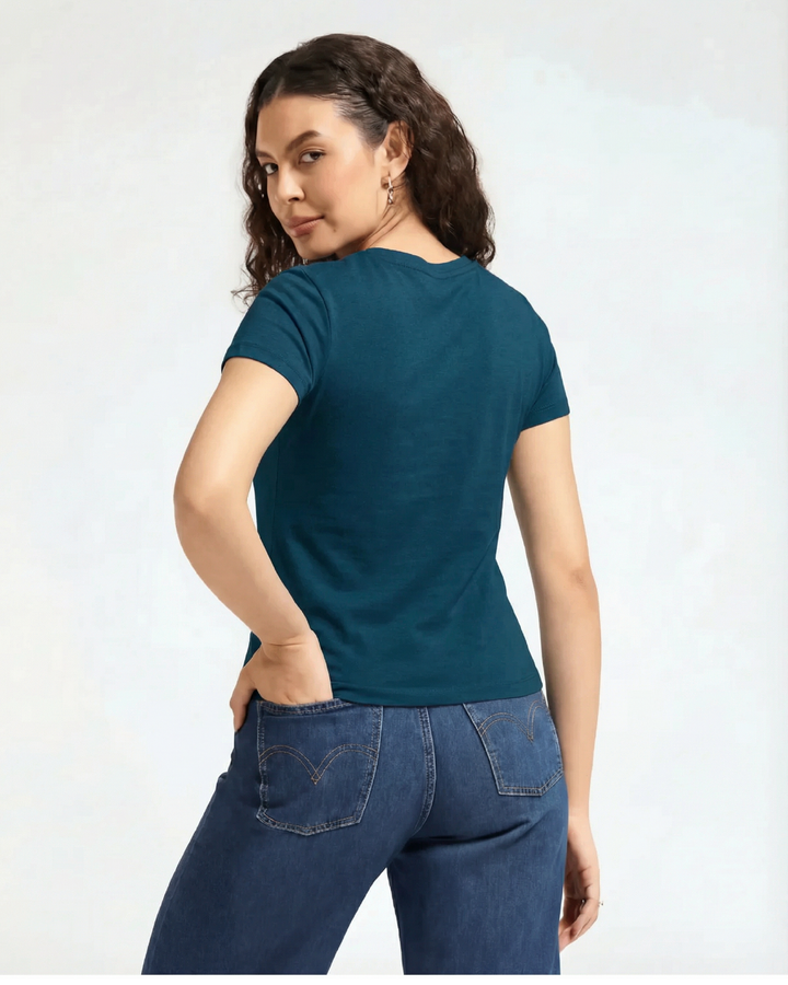 Bamboo V-Neck - Teal