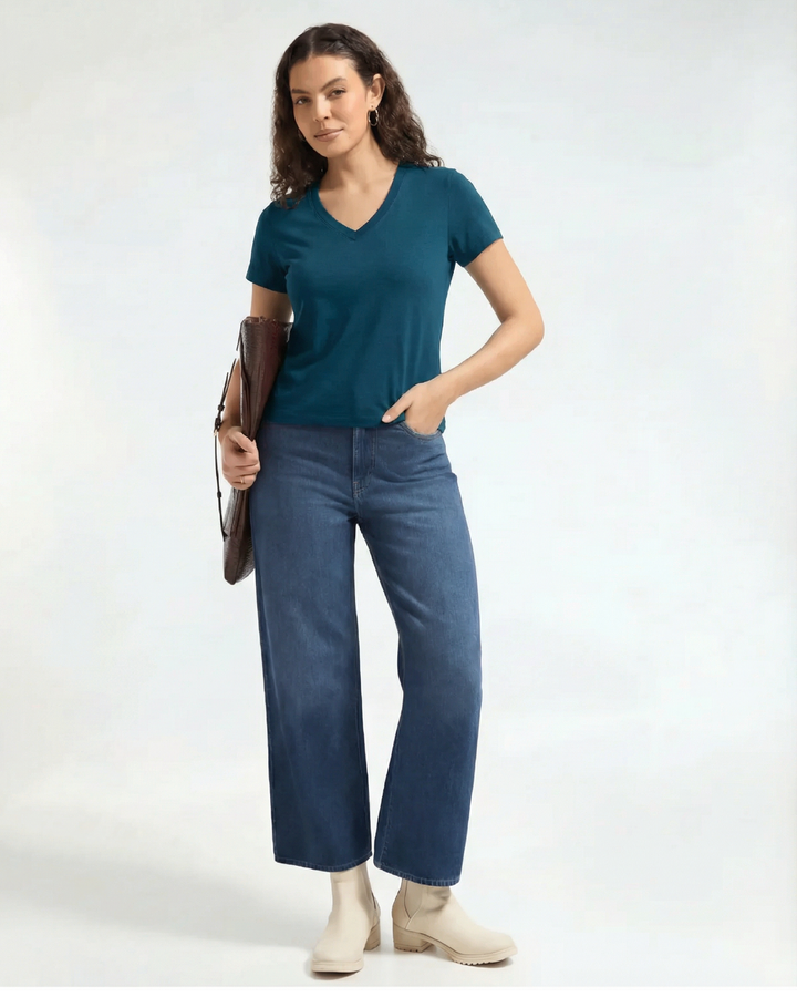 Bamboo V-Neck - Teal