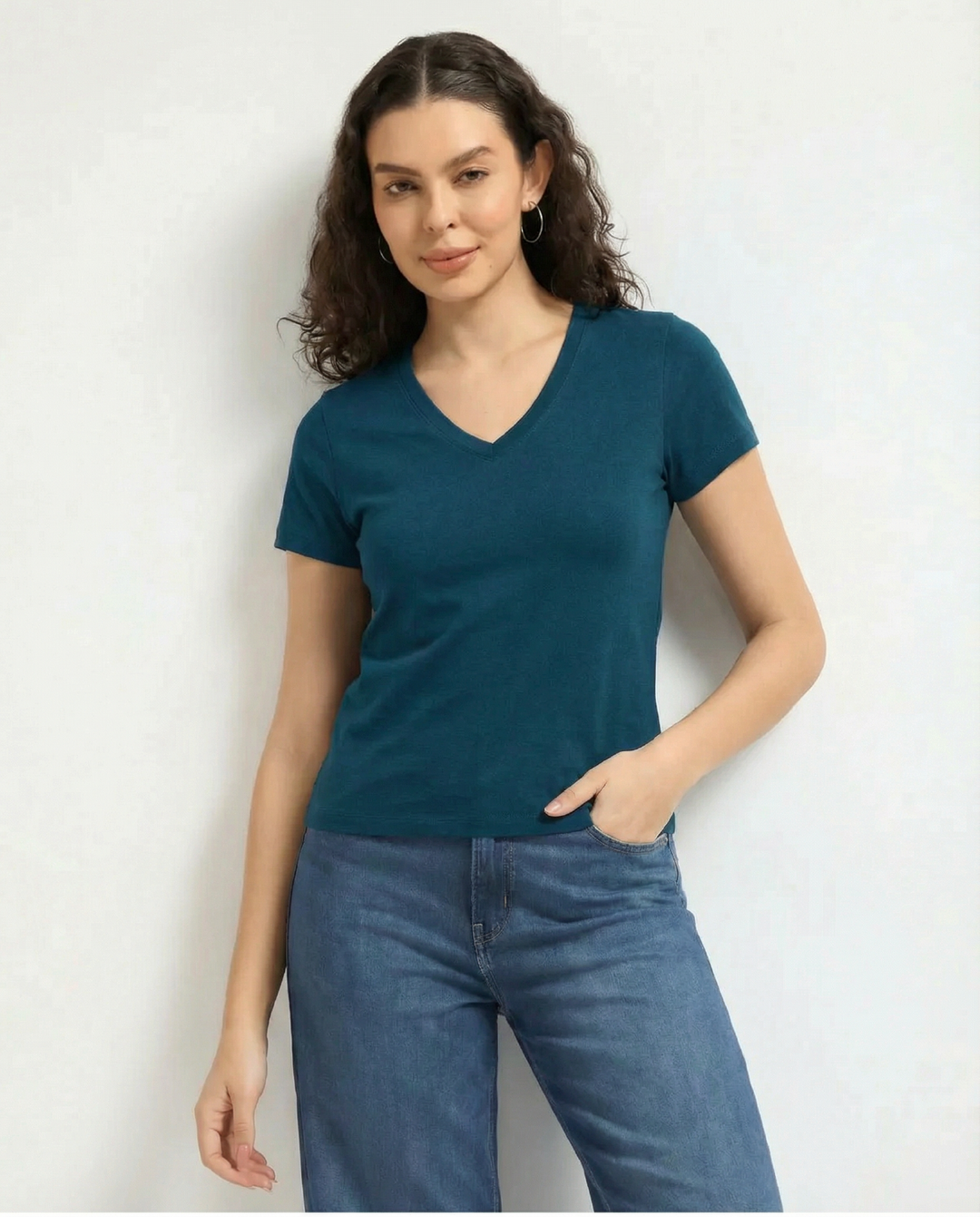 Bamboo V-Neck - Teal
