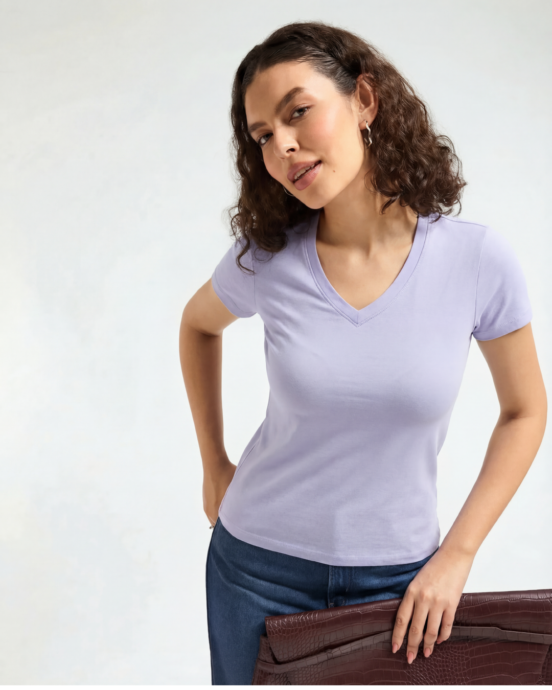 Bamboo V-Neck - Thistle