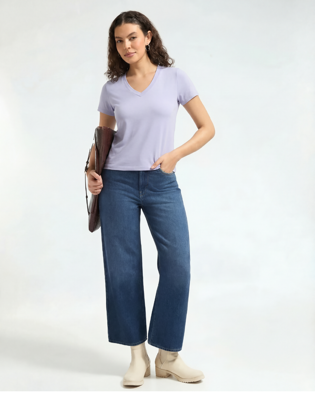 Bamboo V-Neck - Thistle