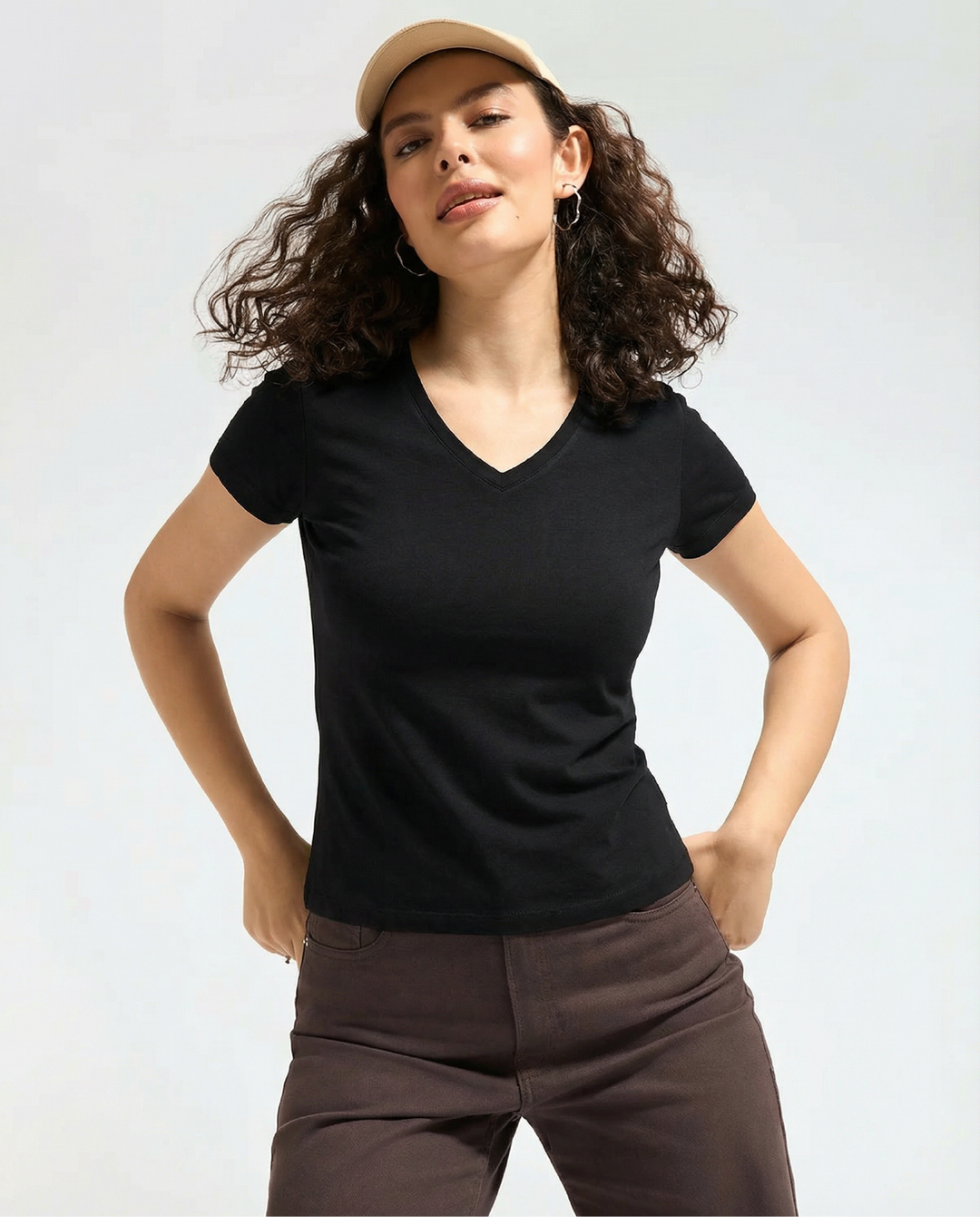 Bamboo V-Neck - Ebony
