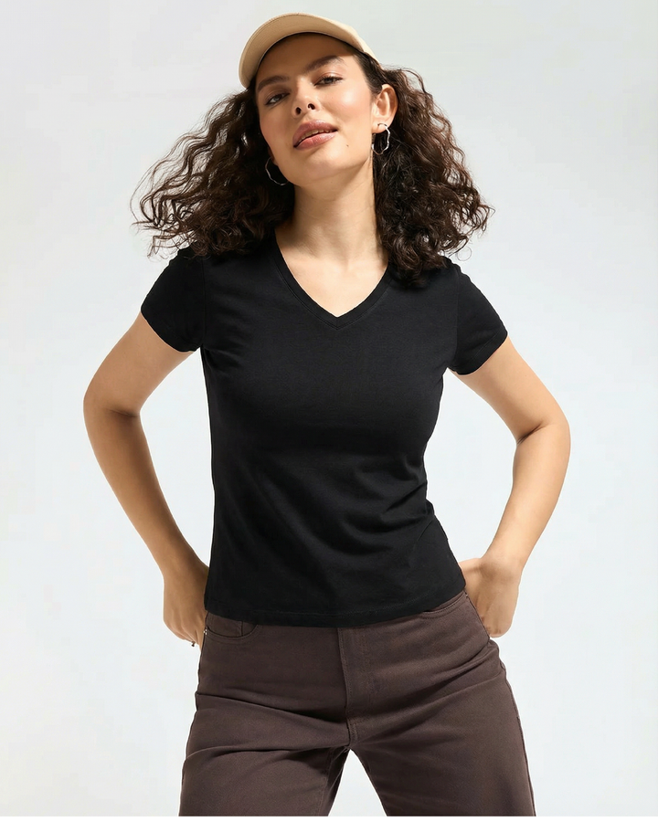 Bamboo V-Neck - Ebony