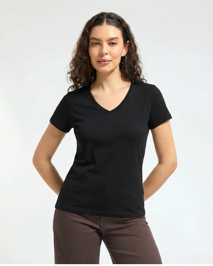 Bamboo V-Neck - Ebony