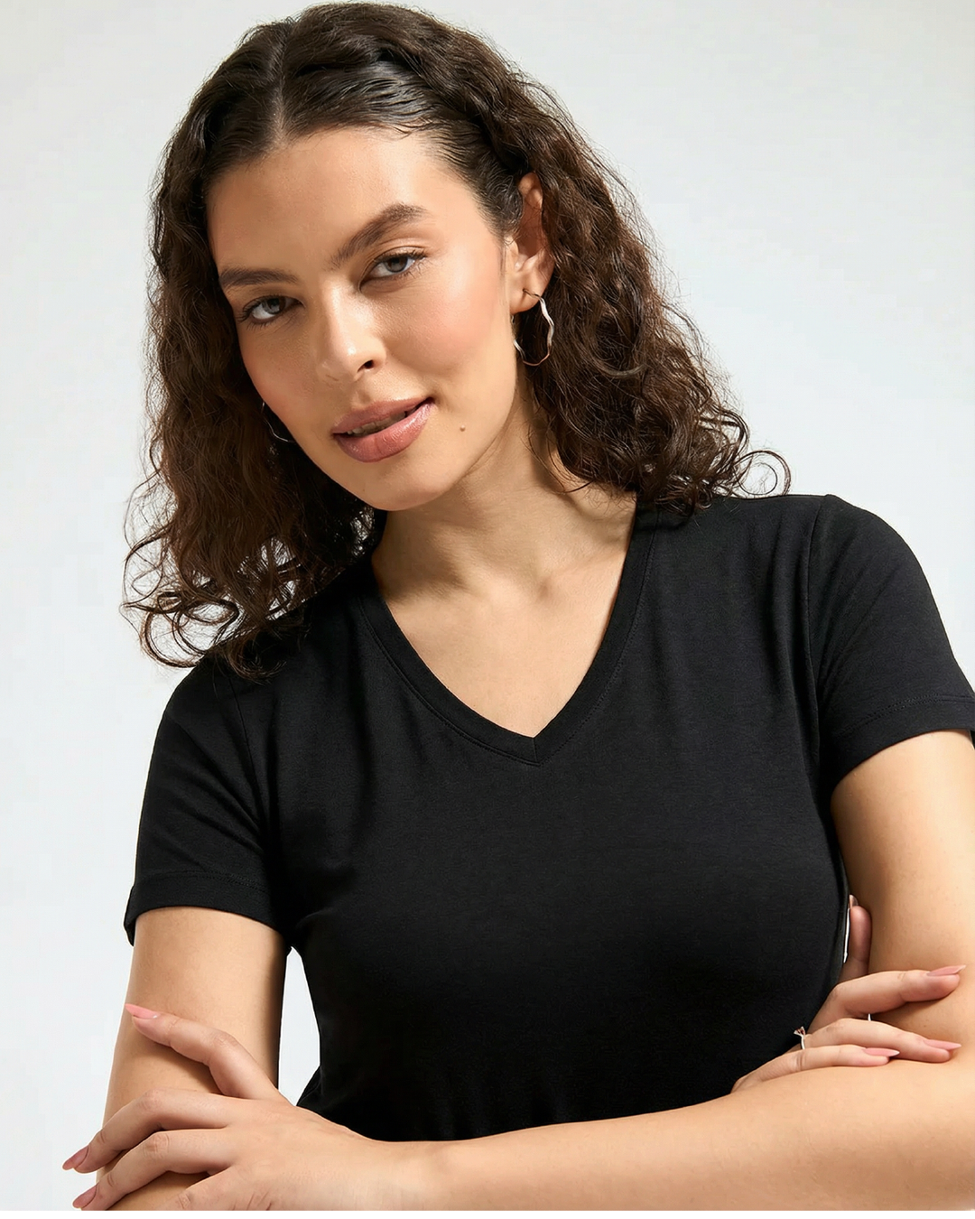 Bamboo V-Neck - Ebony