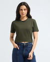 Bamboo Crop Top - Muted Moss