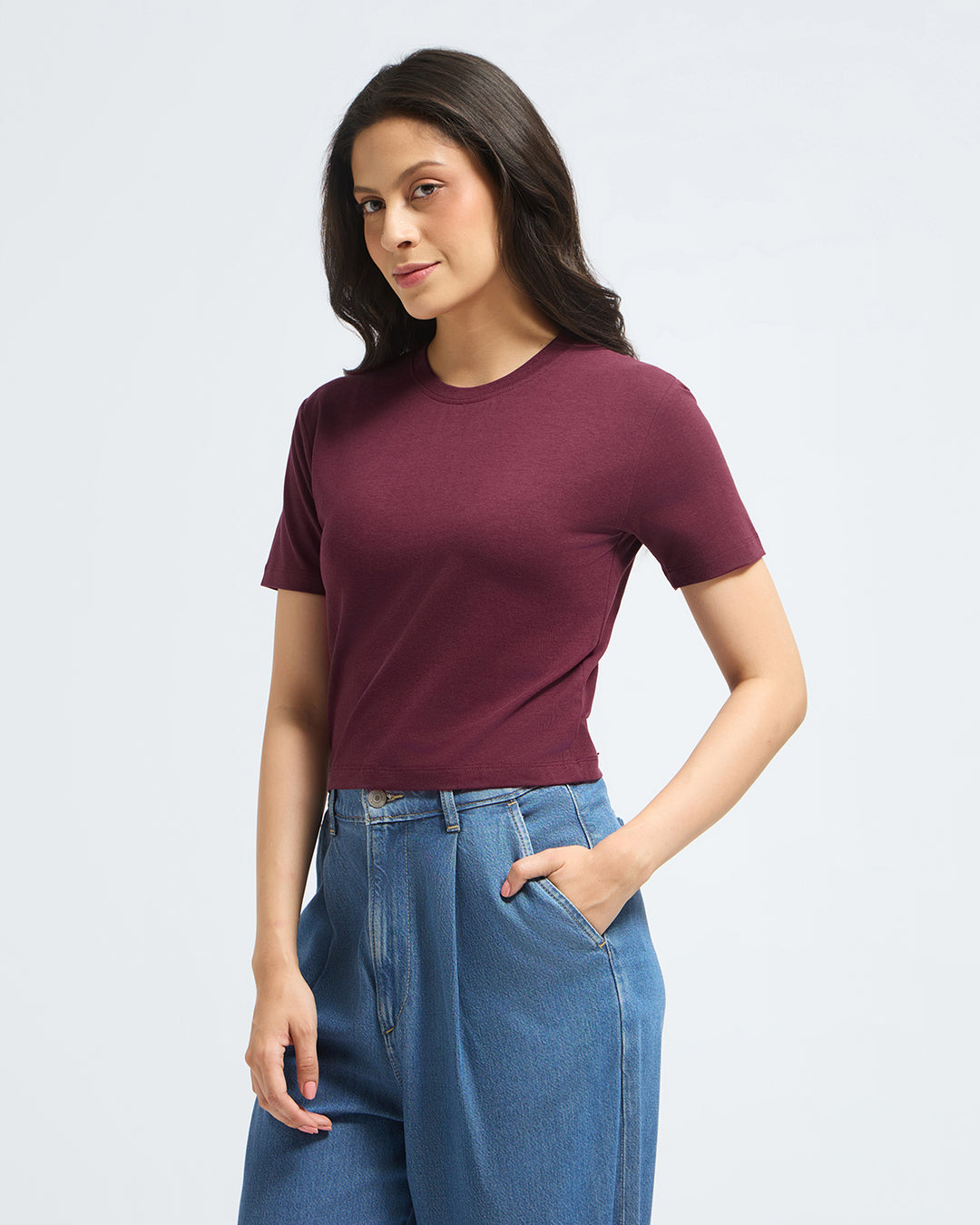 Bamboo Crop Top - Cranberry