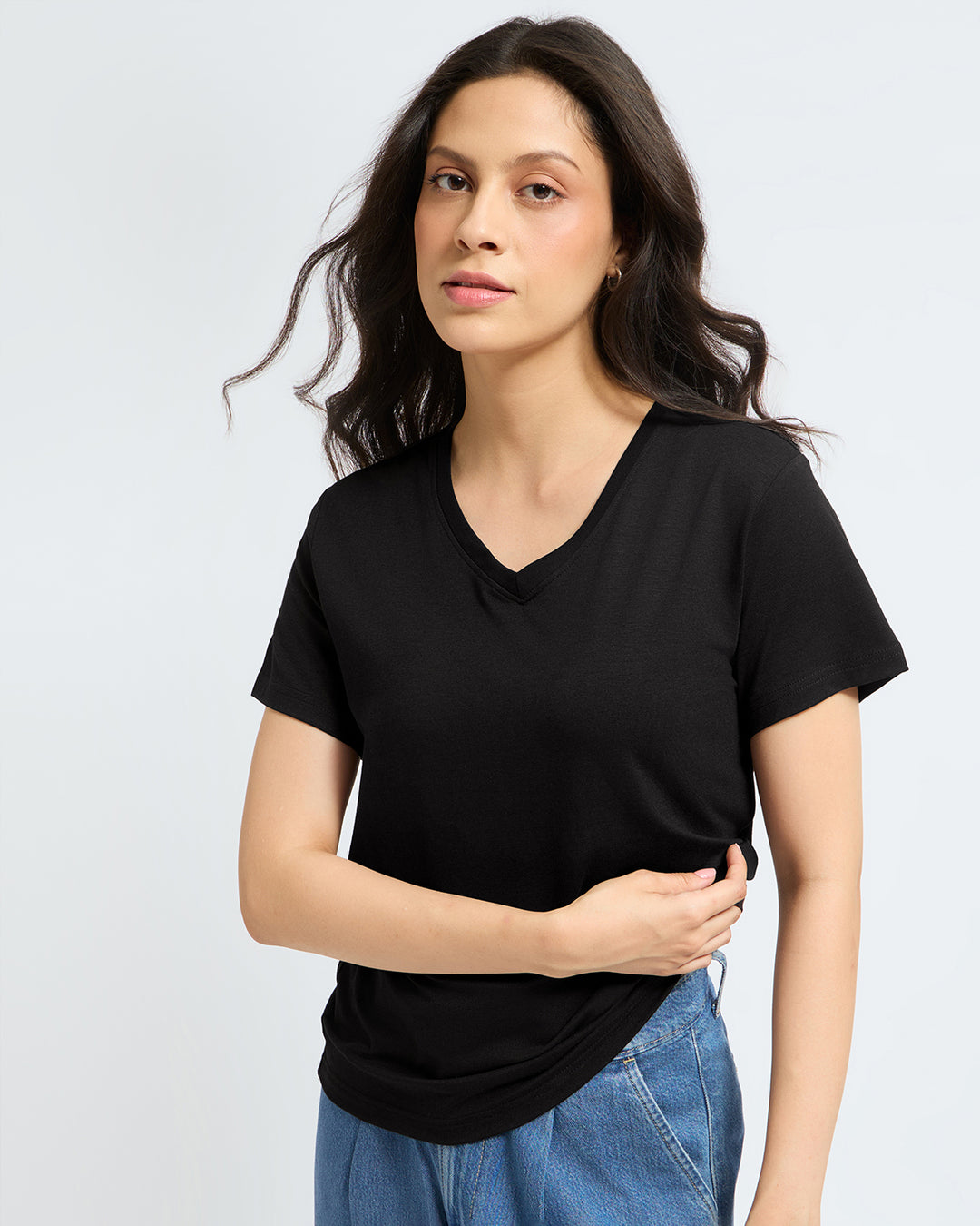 Bamboo V-Neck - Ebony