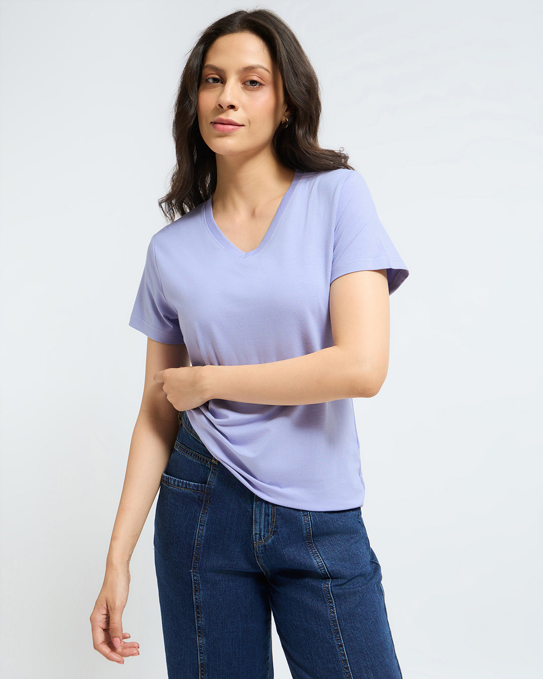 Bamboo V-Neck - Thistle