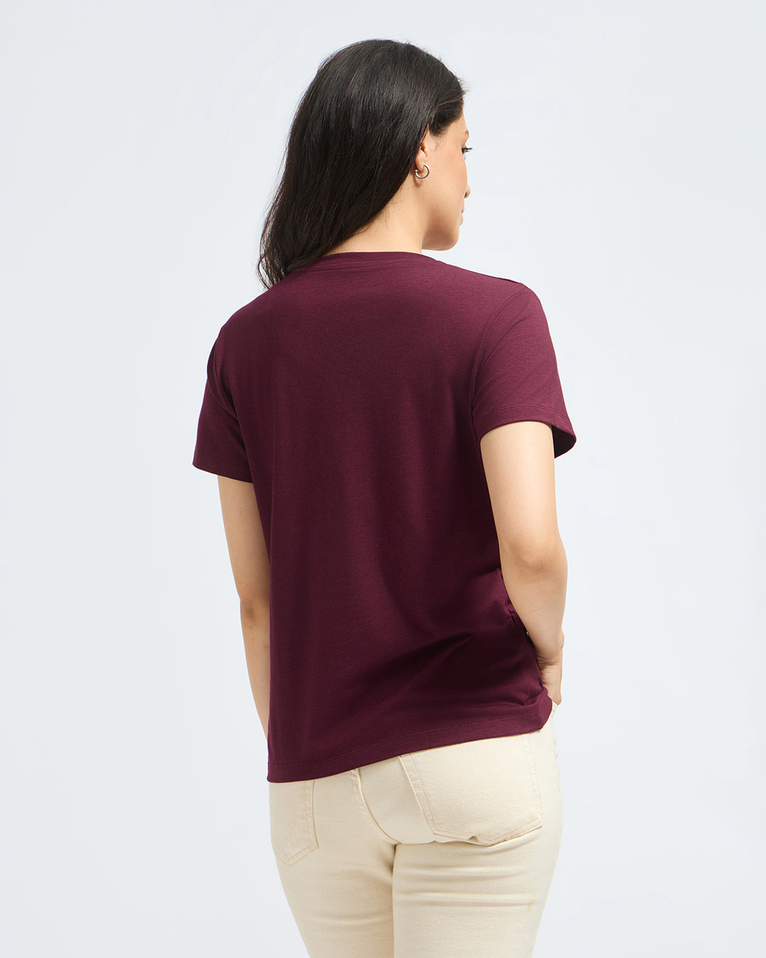 Bamboo V-Neck - Cranberry