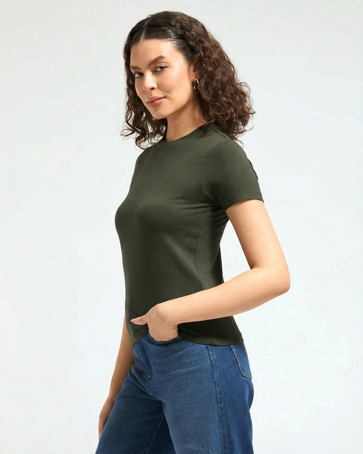 Bamboo Classic Crew - Muted Moss