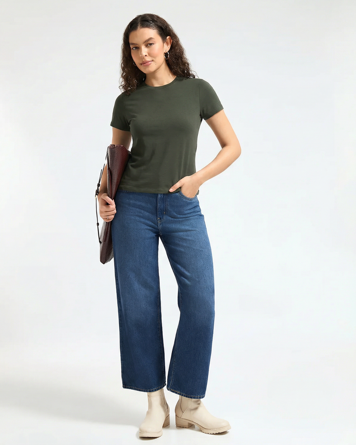 Bamboo Classic Crew - Muted Moss